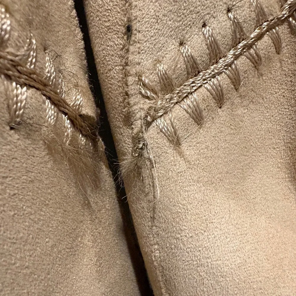 Vintage Y2K Penny Lane Coat Leopard Lined‎ Faux Suede Boho Festival